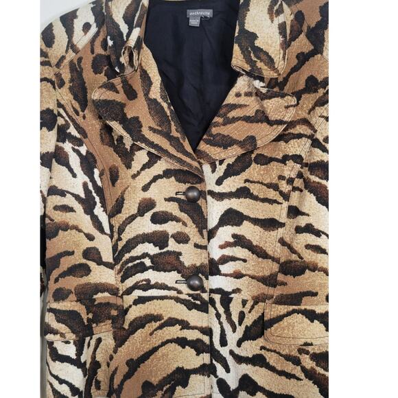 Anthracite Anthropologie Jacket Womens Size X-Large Cheetah Print 2 Button NWOT - Picture 3 of 11
